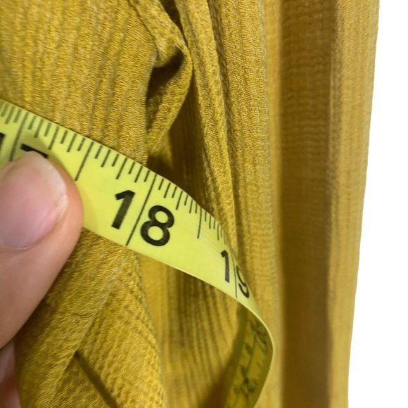 Lulus Chartreuse Gauze Long Sleeve Button Up Neck Tie Top Small - Picture 6 of 10